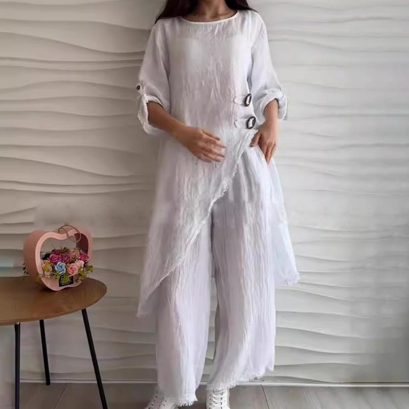 Fashion Knitted Long Sleeve Round Neck Casual Two-Piece Suit main image 0