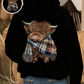 🎄🎅CHRISTMAS SALE 50% OFF!!🎁Cute Highland Cow Cozy Fleece-Lined Hooded Sweatshirt🦬