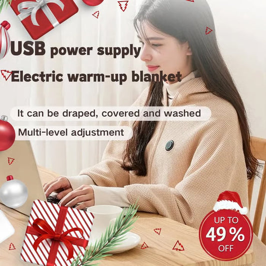 🎅Best Winter Gifts 🔥Portable Heated Shawl – Stay Warm Anywhere, Anytime ( Free Shipping)