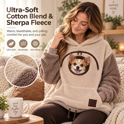 2026 A must-have for pet lovers🐾 Cozy Pet Carrier Hoodie – Soft Fleece Cuddle Pouch Sweatshirt for Cats & Small Dogs