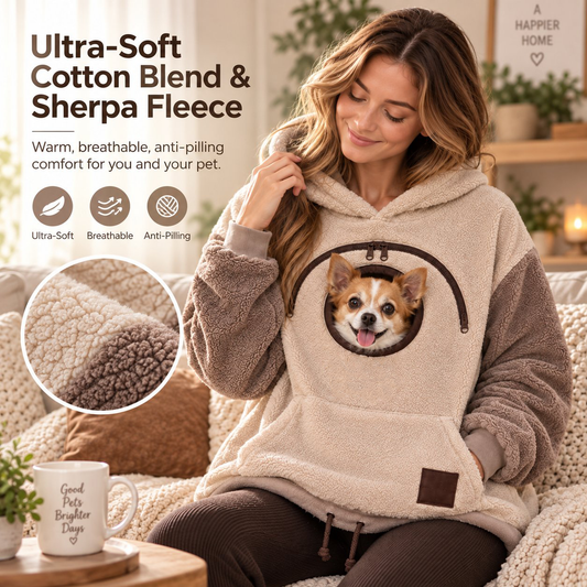 2026 A must-have for pet lovers🐾 Cozy Pet Carrier Hoodie – Soft Fleece Cuddle Pouch Sweatshirt for Cats & Small Dogs
