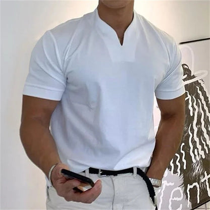 ⏰ Now 70% OFF💎Men Gentlemans Business Short Sleeve Fitness T-shirt