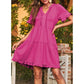 🔥🌈2026 Summer Hot Sale 70% OFF🌈Women's V Neck Ruffle Casual A-Line Flowy Swing Shift Dress