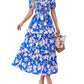 ⏰Summer Hot Sale 70% OFF💃Women's Floral Square Neck Puff Short Sleeve Smocked Tiered Dress