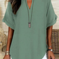 🌸Hot Sale70% OFF👕Fashion Loose Solid Color Short Sleeve Top