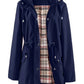 💖2026 HOT SALE 50% OFF🧥Women's Solid Color Drawstring Zip Up Hooded Trench Coat🍃