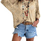 ⏰Last day sale 70% OFF🔥Womens Bohemian-Inspired Beige Crochet Top with V-Neck