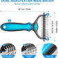 🐾Double-Sided Pet Grooming Brush – Hurtless Shedding & Dematting Undercoat Rake for Dogs and Cats