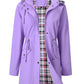 💖2026 HOT SALE 50% OFF🧥Women's Solid Color Drawstring Zip Up Hooded Trench Coat🍃