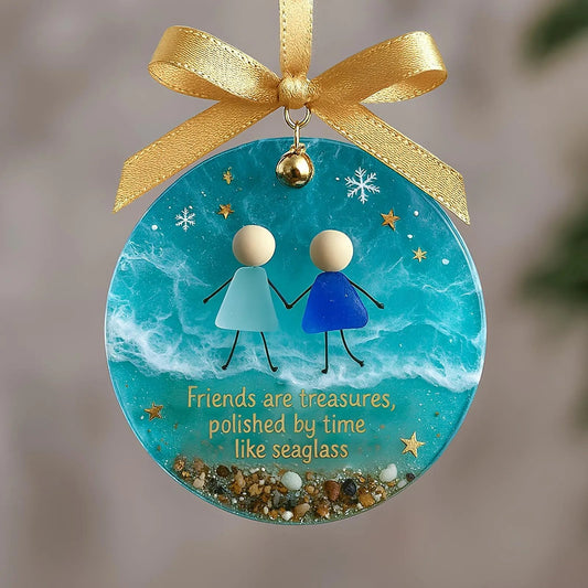 ⏳LAST DAY SALE 70% OFF!⏰Friendship Sea Glass Christmas Ornament🌊✨Shaped by Nature & Crafted by Hand💝