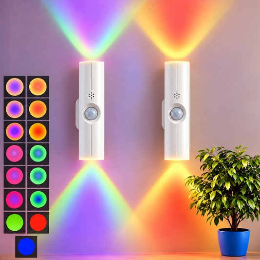 🌈 Motion Sensor Night Light – Rechargeable, Dimmable RGB Glow for Cozy Spaces