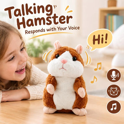 50% OFF😂Talking Hamster Plush 🐹 – repeats whatever you say, auto head-shaking, hilarious fun for kids & adults