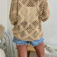 ⏰Last day sale 70% OFF🔥Womens Bohemian-Inspired Beige Crochet Top with V-Neck