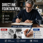 ✍️ High-Capacity Fountain Pen – Refillable Ink Pen with No Cartridge Changes