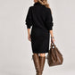 Casual Knitted Stand Collar Long Dress