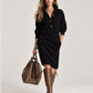 🔥 HALF PRICE 👗 Casual Knitted Stand Collar Long Dress With Pockets