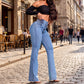 🥳2026 HOT SALE🥳💞50K+ SOLD!👖 50% OFF! Stretch High-Waist Flare Jeans – Gentle tummy support that hugs your curves. Soft stretch denim, easy to move in. Flattering for every shape. 👵🌸