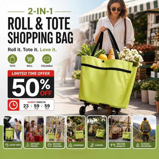 🏆Last Day Special Price ￡9.99!!💞Foldable 2-in-1 Shopping Bag