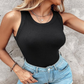 🔥This Week's Special Price--£10.99🍃Round Neck Ribbed Built-In Bra Tank Top | All-Day Support Casual Comfort Camisole, No Bra Needed💥