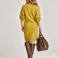 🔥 HALF PRICE 👗 Casual Knitted Stand Collar Long Dress With Pockets