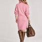 Casual Knitted Stand Collar Long Dress