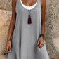 🌟LAST DAY SALE: ONLY ￡12.99!!🎁💃Women's Casual Loose Sleeveless Fake Two Piece Tank Dress