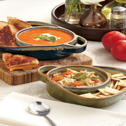 🎉This Week's Special Sales - 60% OFF✨Retro Ceramic Divided Baking Dish with Single Handle