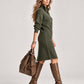 🔥 HALF PRICE 👗 Casual Knitted Stand Collar Long Dress With Pockets
