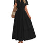 Hot Sale 70% OFF⏰Women's V Neck Short Sleeve Dress🎉Lightweight Elastic Waist Dress