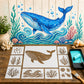 🐙 Reusable Ocean Octopus Mural Stencil Set | Bring Plain Walls & Fences to Life with a Bold Underwater Scene 🌊🎨✨