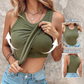 🔥This Week's Special Price--£10.99🍃Round Neck Ribbed Built-In Bra Tank Top | All-Day Support Casual Comfort Camisole, No Bra Needed💥