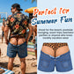 Funny Leopard‑Print Fake Denim Swim Shorts | Novelty Illusion Beach Trunks