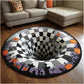 🎃3D Skeleton Vortex Quilted Round Halloween Rug