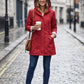 💖2026 HOT SALE 50% OFF🧥Women's Solid Color Drawstring Zip Up Hooded Trench Coat🍃