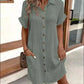 💥Limited Sale Only ￡11.99!!✨Short Sleeve Shirt Dress - Soft, Pocketed & Effortlessly Stylish💃