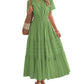 Hot Sale 70% OFF⏰Women's V Neck Short Sleeve Dress🎉Lightweight Elastic Waist Dress