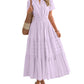 Hot Sale 70% OFF⏰Women's V Neck Short Sleeve Dress🎉Lightweight Elastic Waist Dress