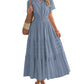 Hot Sale 70% OFF⏰Women's V Neck Short Sleeve Dress🎉Lightweight Elastic Waist Dress