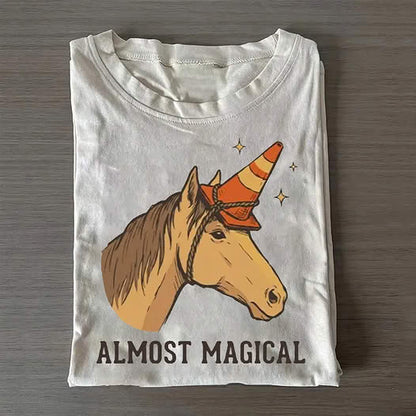 2026 New❤️Silly Horse Trying To Be Magical T-Shirt🐴Funny Almost Magical Horse Graphic Tee