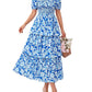 ⏰Summer Hot Sale 70% OFF💃Women's Floral Square Neck Puff Short Sleeve Smocked Tiered Dress