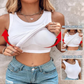 🔥This Week's Special Price--£10.99🍃Round Neck Ribbed Built-In Bra Tank Top | All-Day Support Casual Comfort Camisole, No Bra Needed💥