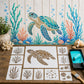 🐙 Reusable Ocean Octopus Mural Stencil Set | Bring Plain Walls & Fences to Life with a Bold Underwater Scene 🌊🎨✨