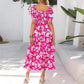 ⏰Summer Hot Sale 70% OFF💃Women's Floral Square Neck Puff Short Sleeve Smocked Tiered Dress