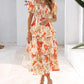 ⏰Summer Hot Sale 70% OFF💃Women's Floral Square Neck Puff Short Sleeve Smocked Tiered Dress