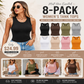 🔥This Week's Special Price--£10.99🍃Round Neck Ribbed Built-In Bra Tank Top | All-Day Support Casual Comfort Camisole, No Bra Needed💥