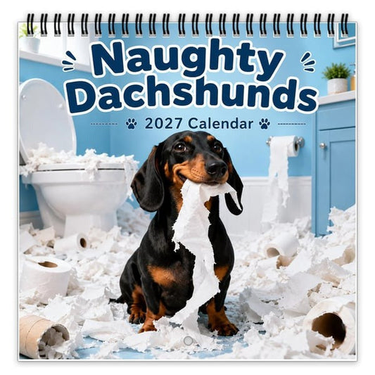 Buy 2 Get 1 Free🐶Naughty Dachshunds 2027 Wall Calendar – 12 Months of Mischief, Mayhem & Sausage Dog Smiles