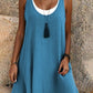 🌟LAST DAY SALE: ONLY ￡12.99!!🎁💃Women's Casual Loose Sleeveless Fake Two Piece Tank Dress
