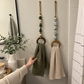 Decorative Beaded Towel Hanger with Wooden Ring