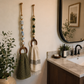 Decorative Beaded Towel Hanger with Wooden Ring
