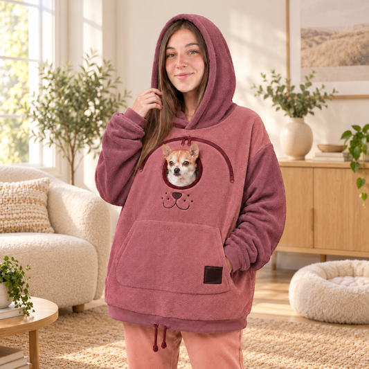 2026 A must-have for pet lovers 🐾 Cozy Fleece Pet Bonding Pouch Hoodie – Warm & Supportive Small Pet Carrier Clothing